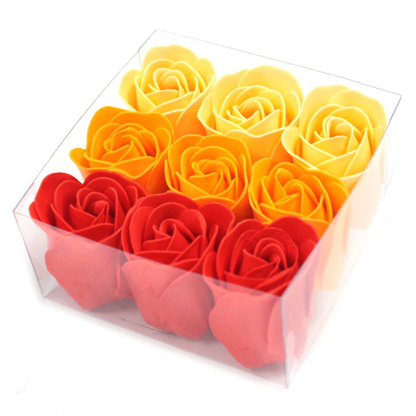Luxury Soap Flowers - Set of 9 - Peach Roses