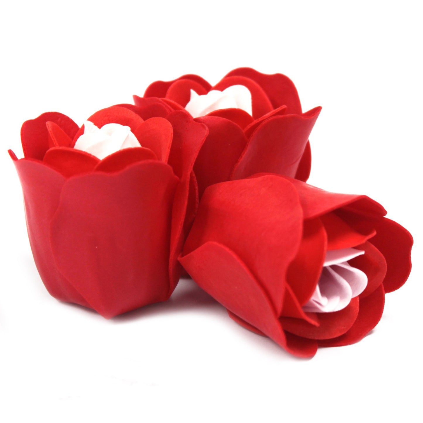 Luxury Soap Flowers Heart Box - Set of 3 - Red Roses