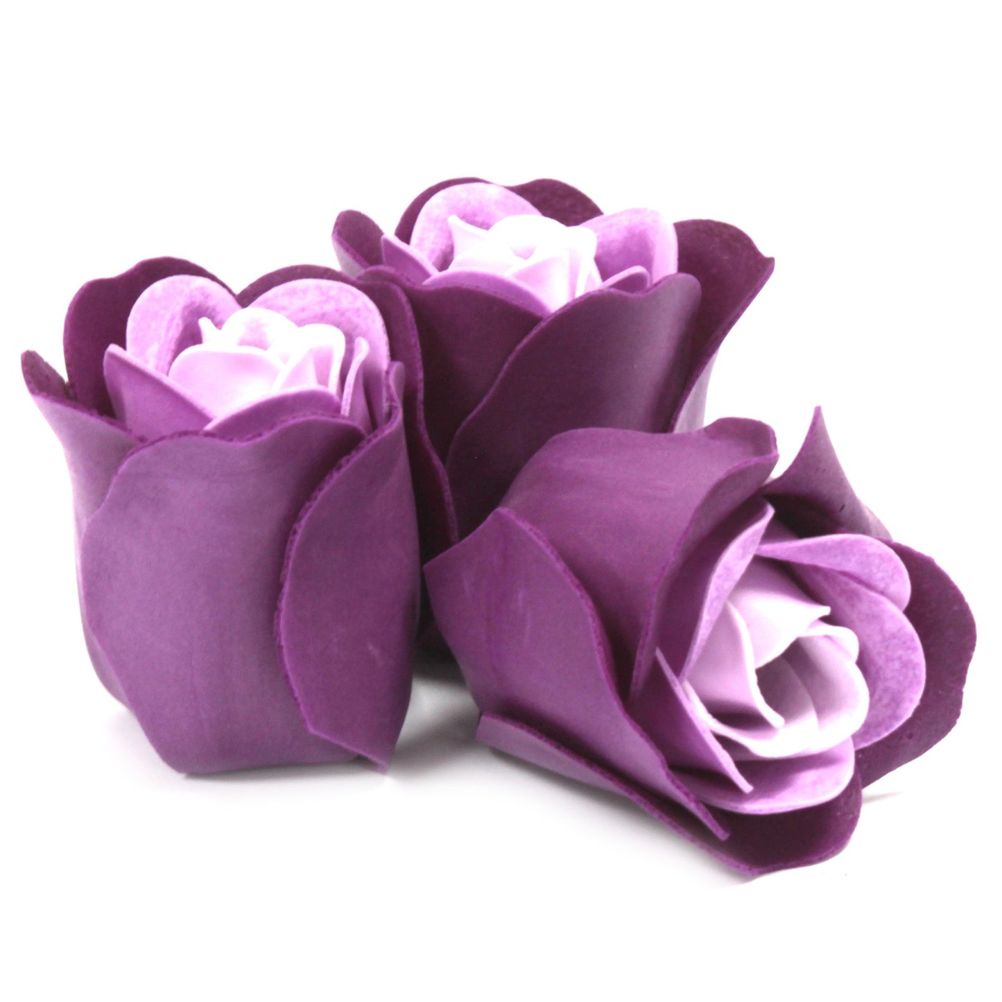 Luxury Soap Flowers Heart Box - Set of 3 - Lavender Roses