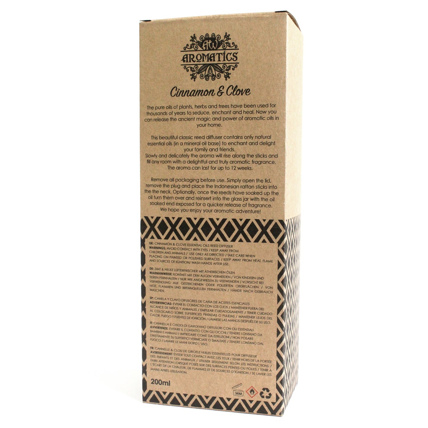 Reed Diffuser - Cinnamon & Clove Essential Oil - 200 ml