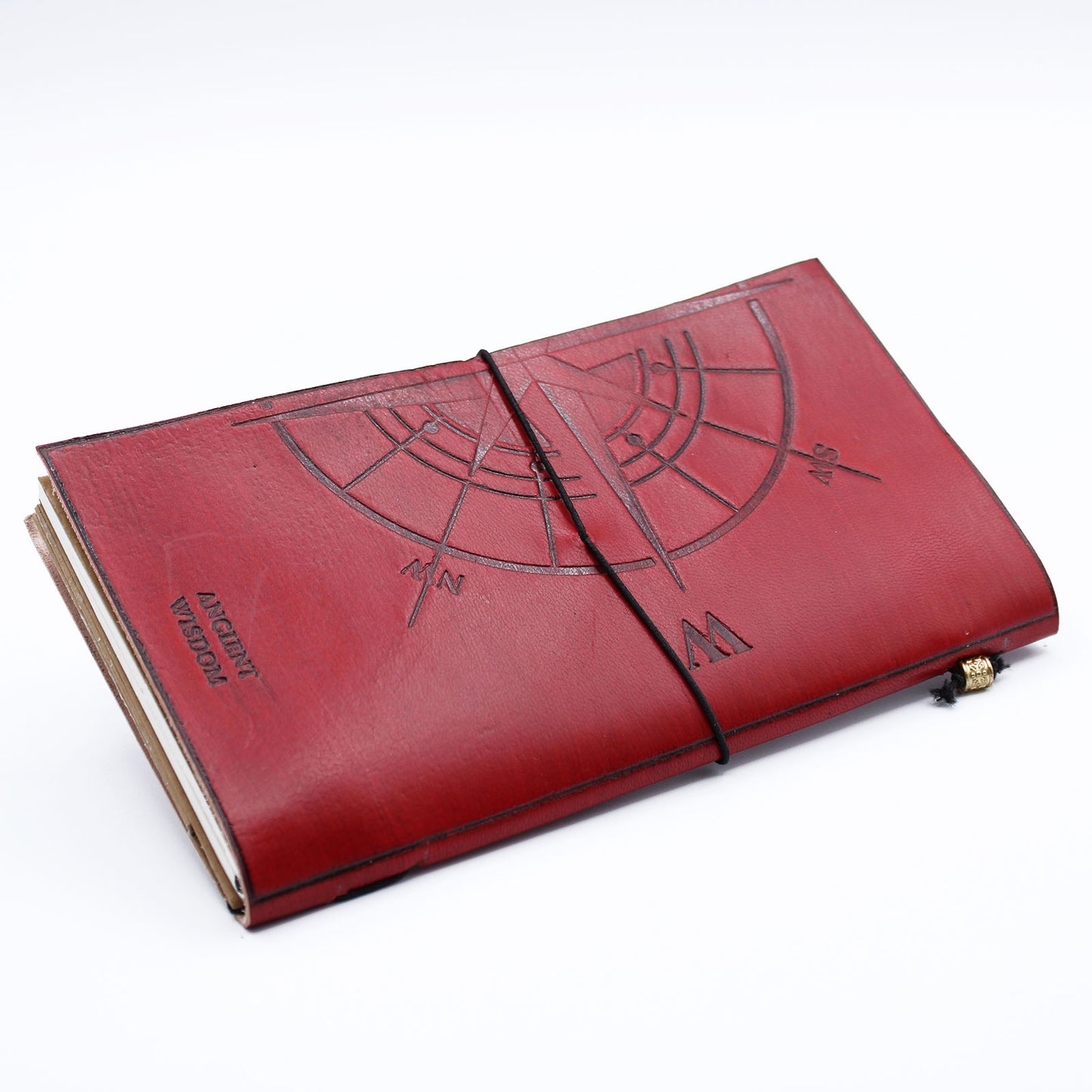 Handmade Leather Journal- The Adventure Begins - Red - 80 pages