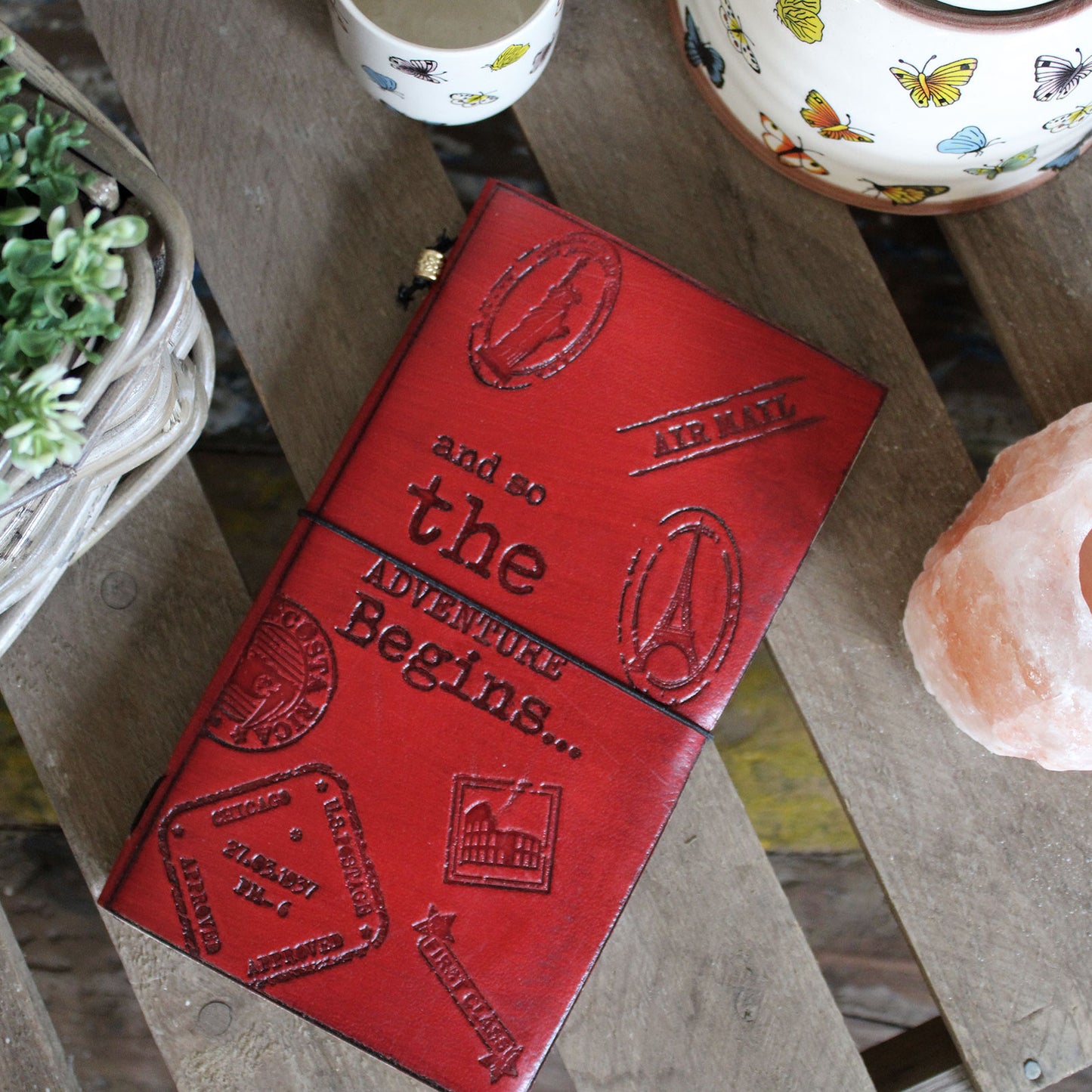 Handmade Leather Journal - Our Family Adventure Book - Brown - 80 pages