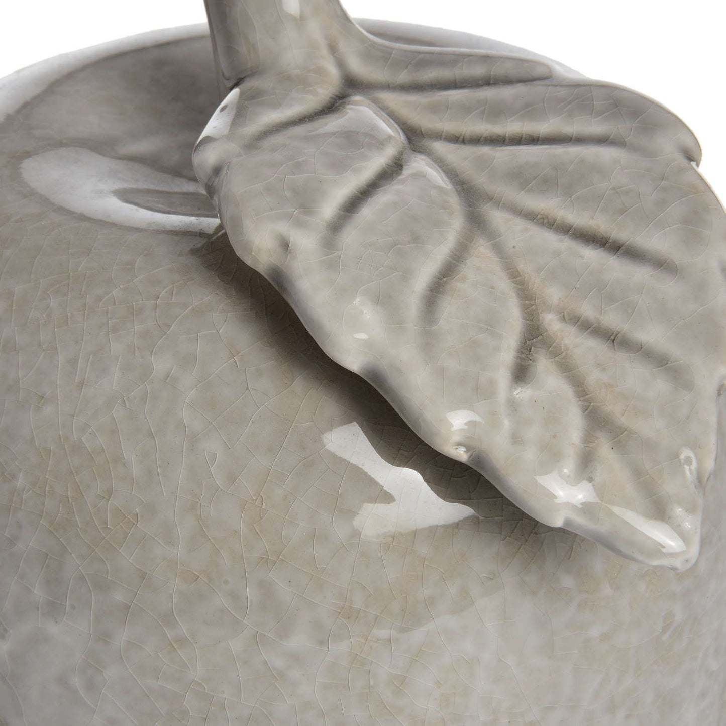 Antique Grey Ceramic Apple - Large