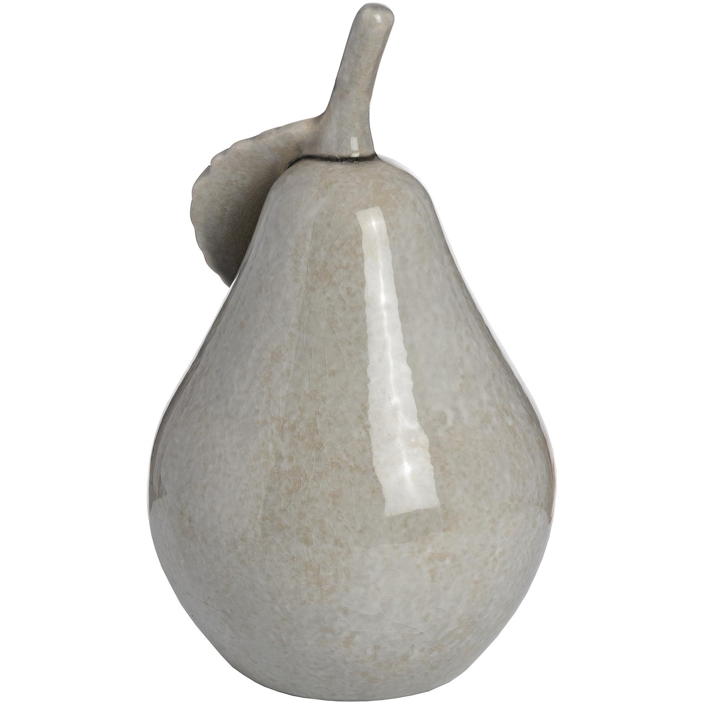 Antique Grey Ceramic Pear - Large