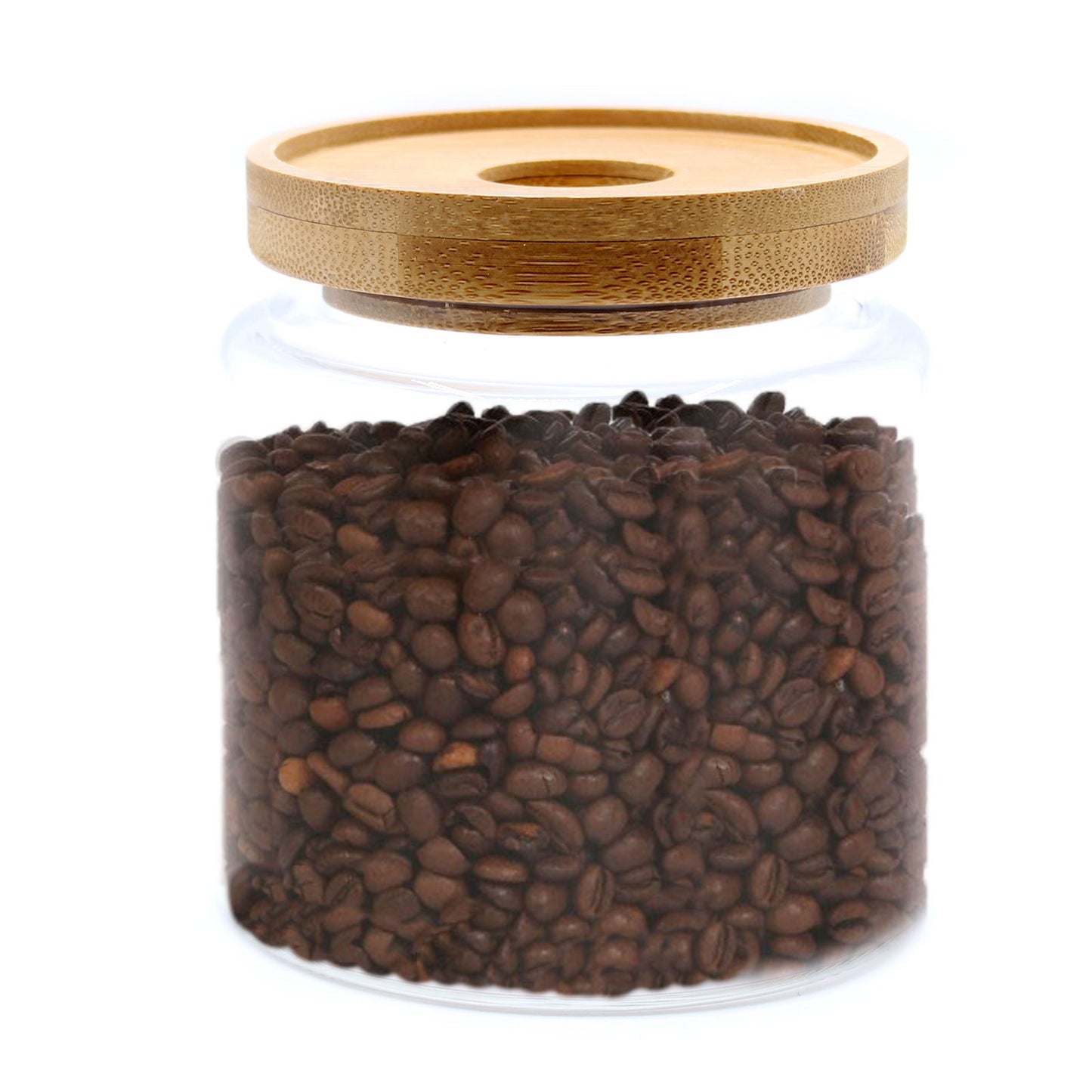 Cottage Bamboo Glass Jar - 10 cm