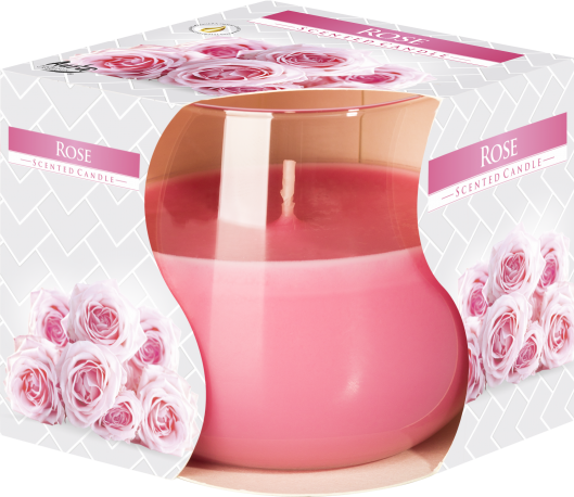 Scented Candle in Round Glass Jar - Rose