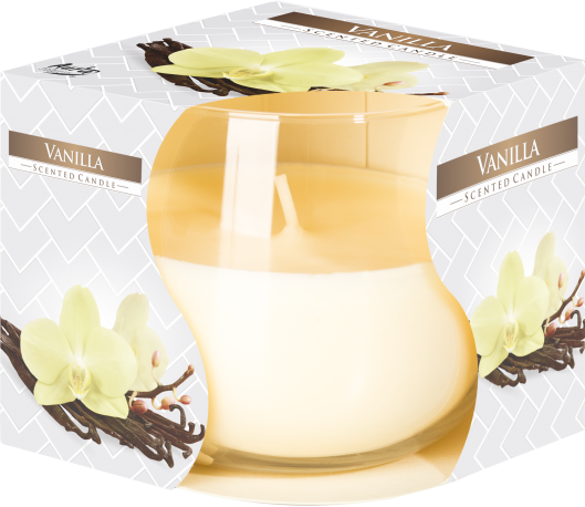 Scented Candle in Round Glass Jar - Vanilla