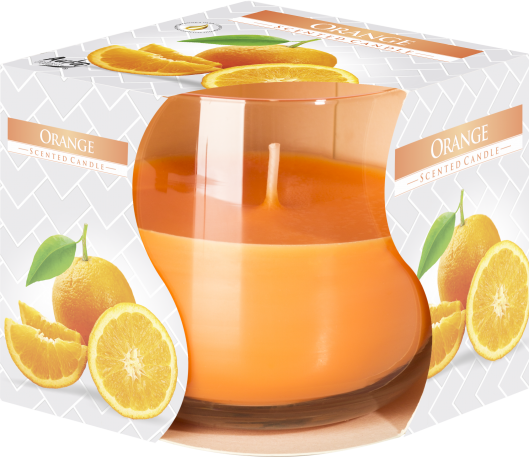 Scented Candle in Round Glass Jar - Orange
