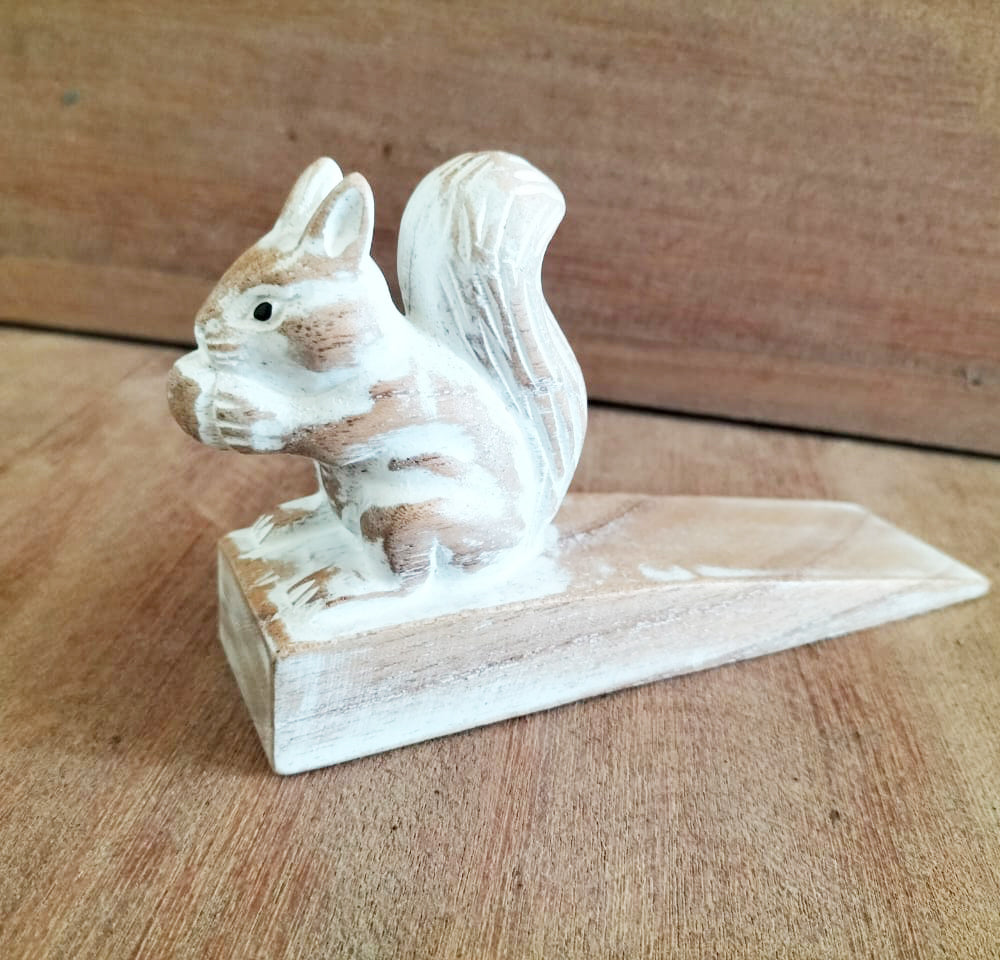 Hand-Carved Doorstop - Squirrel