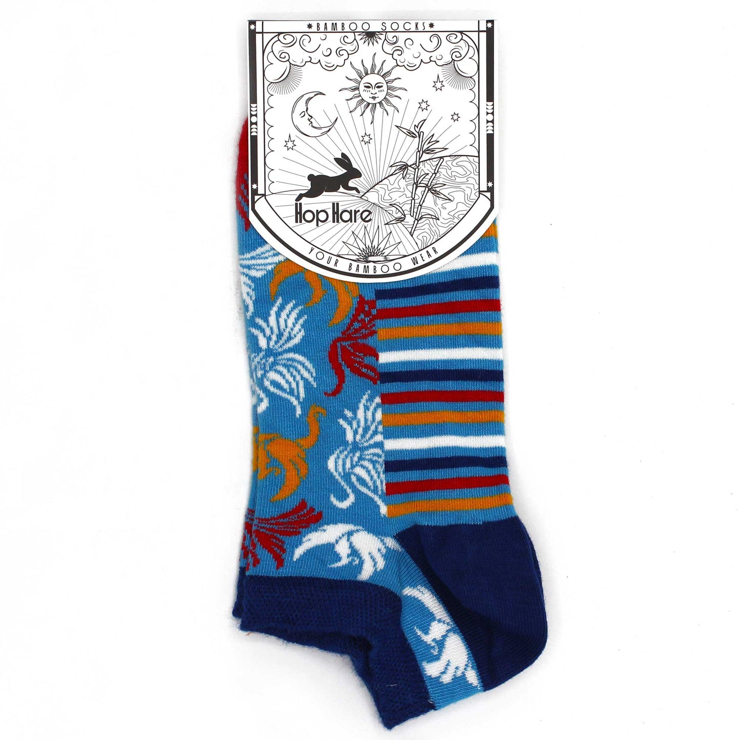 Hop Hare Bamboo Socks - Low Cut - Phoenix - Medium / Large (7.5 - 11.5)