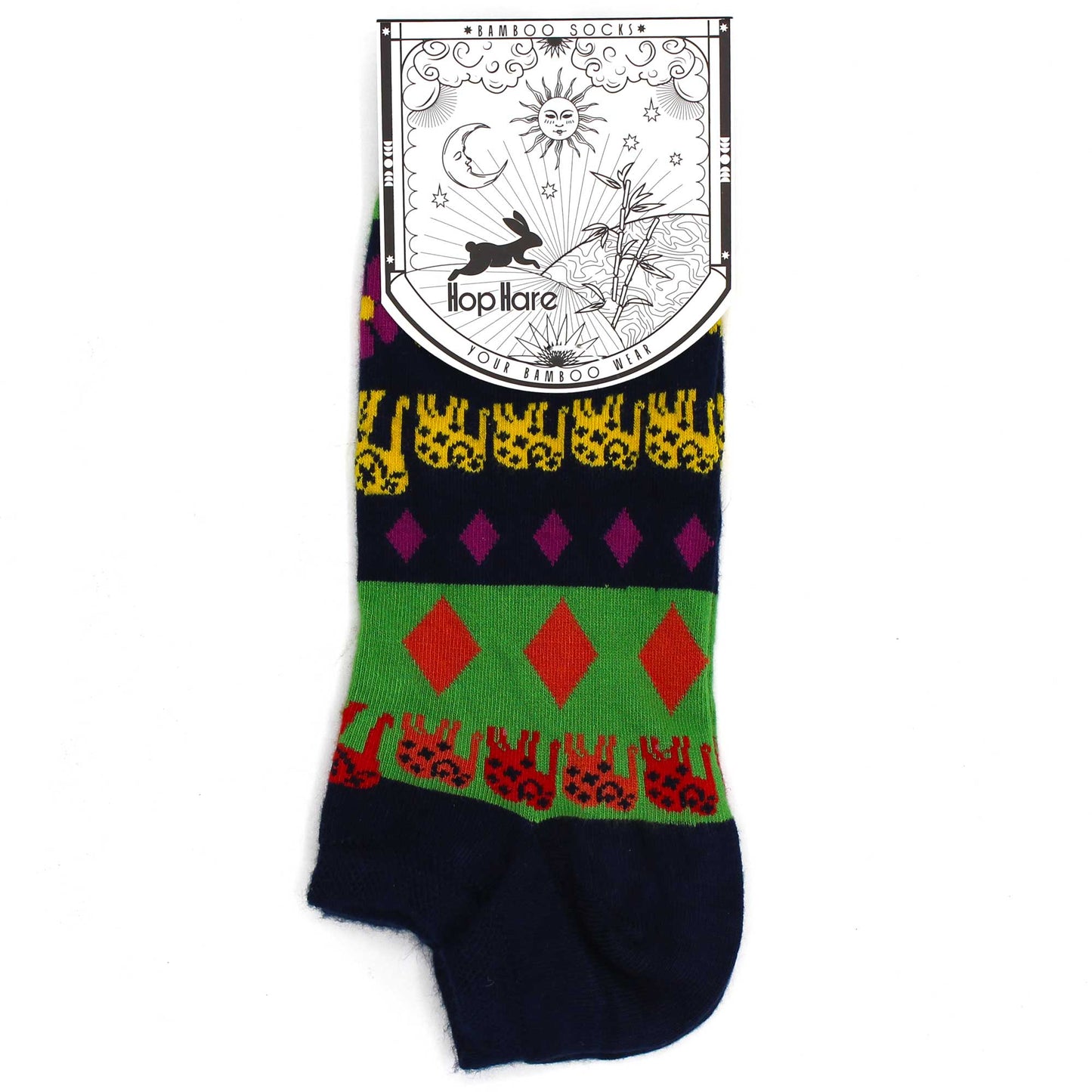 Hop Hare Bamboo Socks - Low Cut - Lucky Elephant - Small / Medium (3.5 - 6.5)