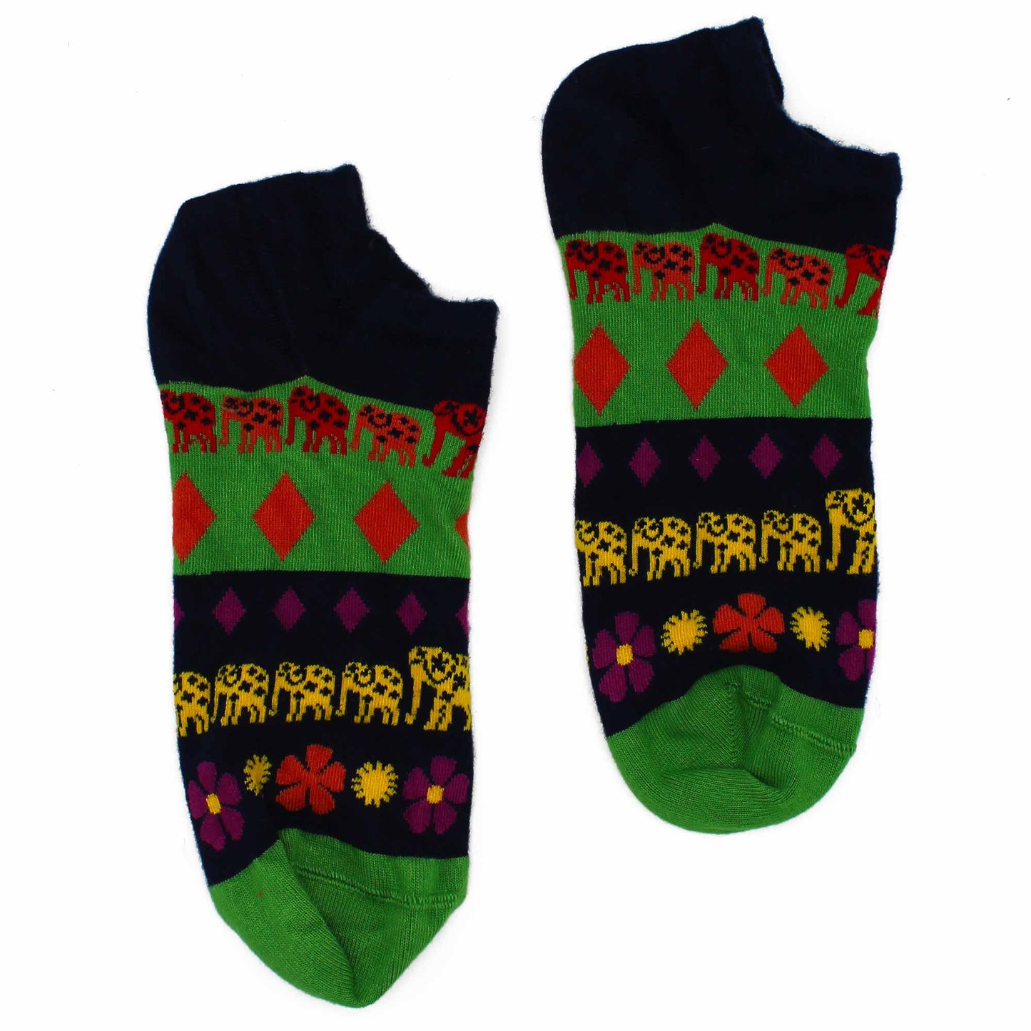 Hop Hare Bamboo Socks - Low Cut - Lucky Elephant - Small / Medium (3.5 - 6.5)