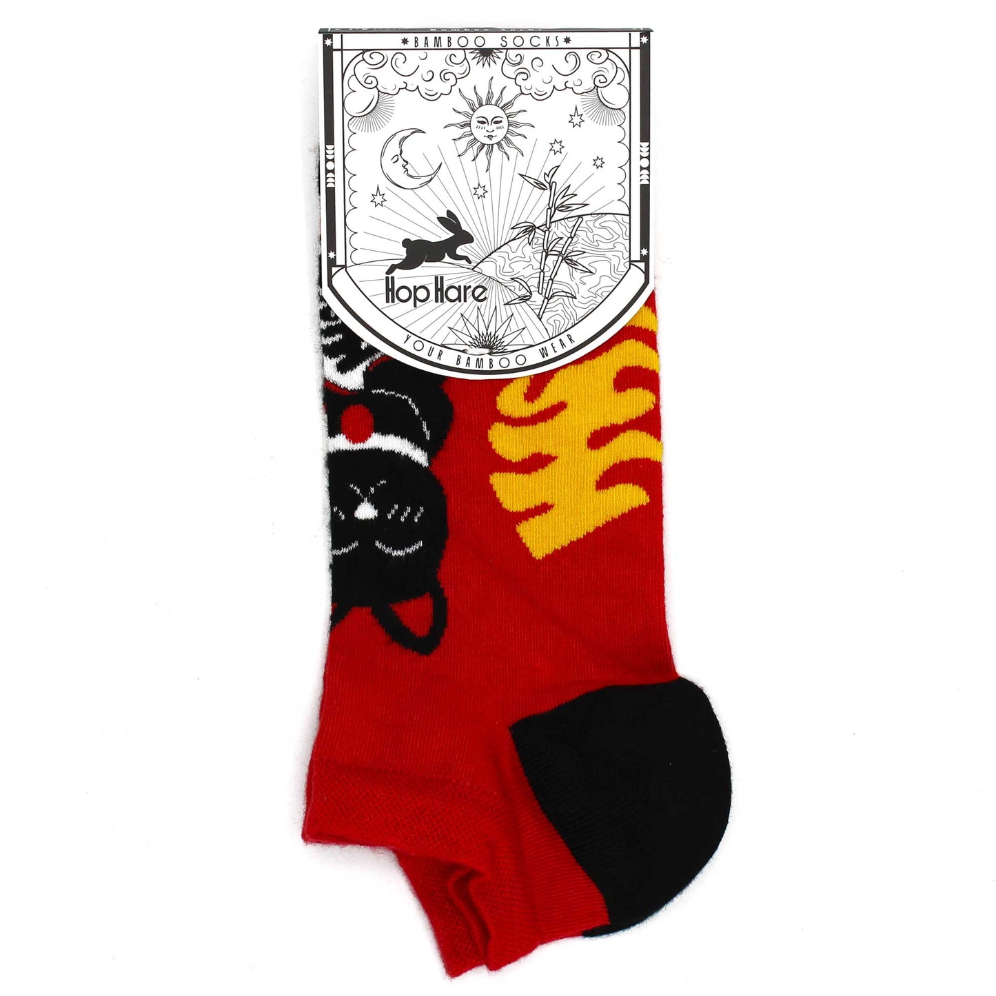 Hop Hare Bamboo Socks - Low Cut - Lucky Cat - Small / Medium (3.5 - 6.5)