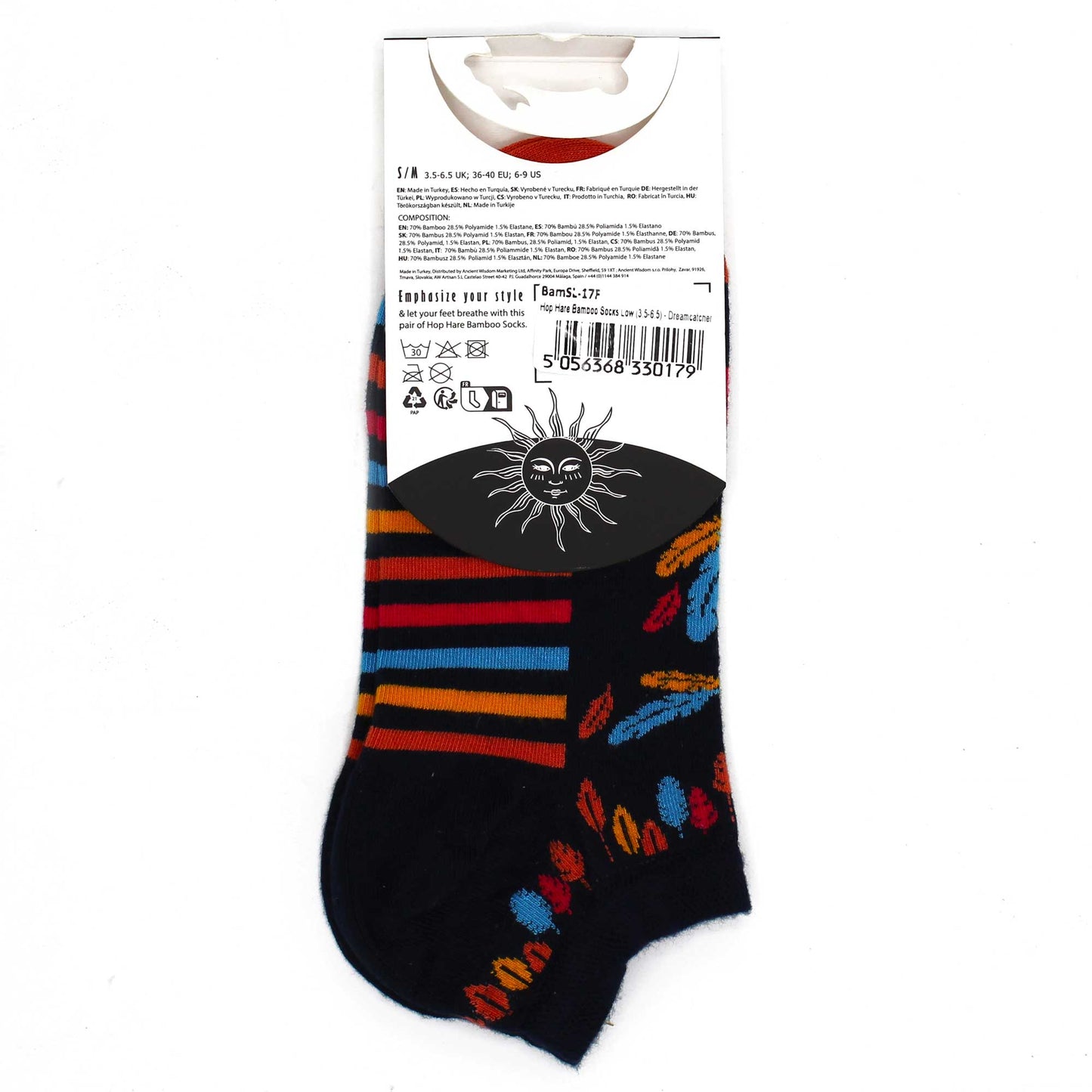 Hop Hare Bamboo Socks - Low Cut - Dreamcatcher - Small / Medium (3.5 - 6.5)