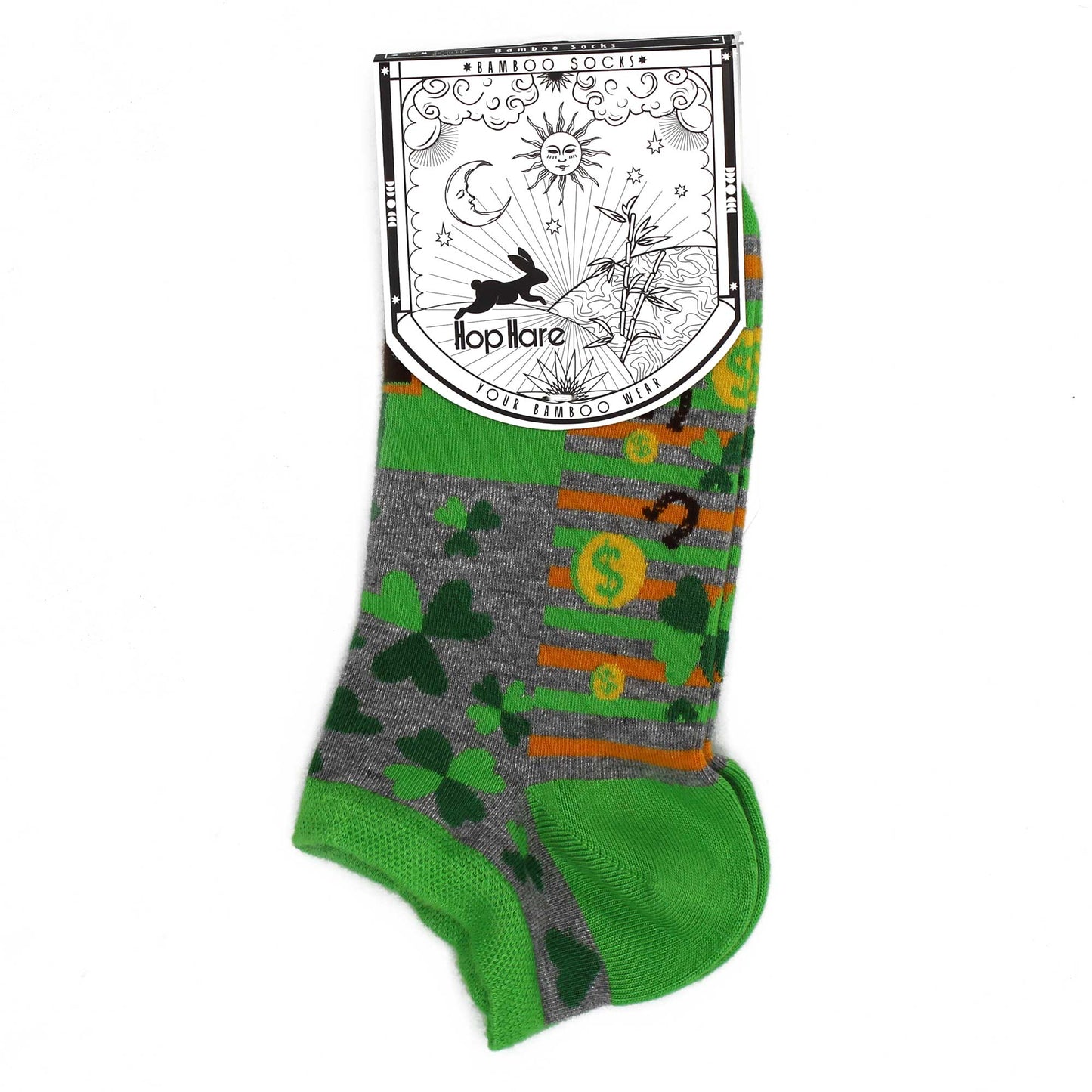 Hop Hare Bamboo Socks - Low Cut - Lucky Socks - Medium / Large (7.5 - 11.5)