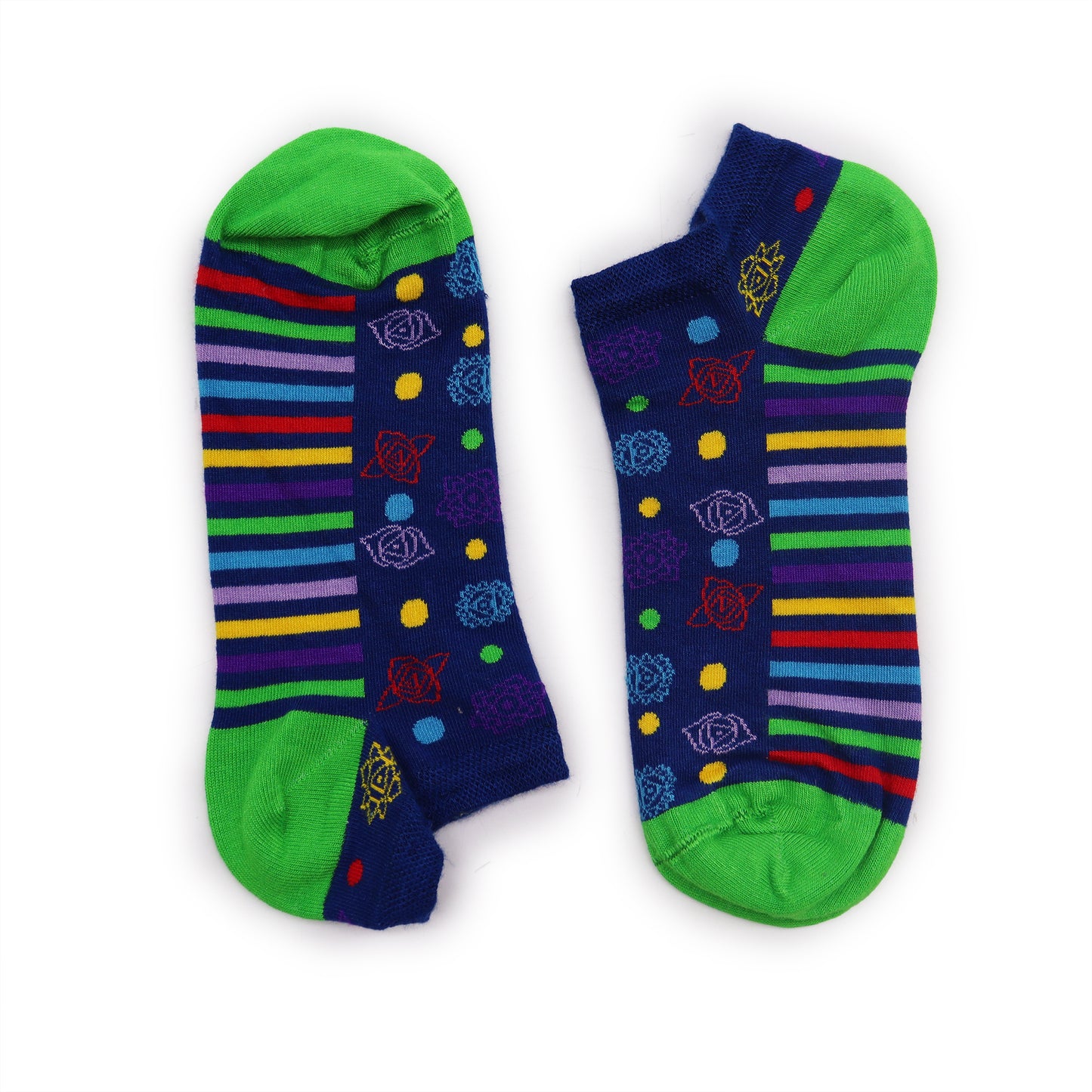 Hop Hare Bamboo Socks - Low Cut - 7 Chakra - Small / Medium (3.5 - 6.5)
