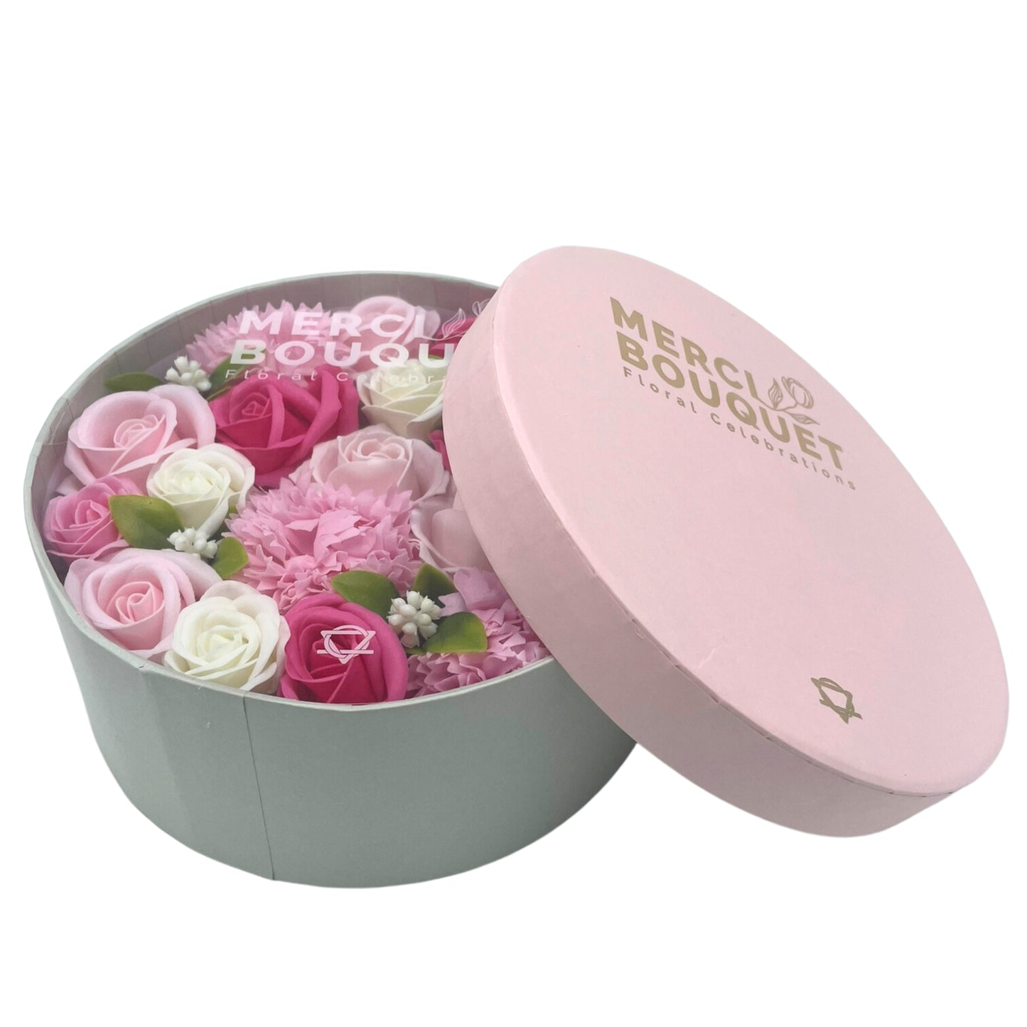Baby Blessings Soap Flowers - Pinks in Round Box