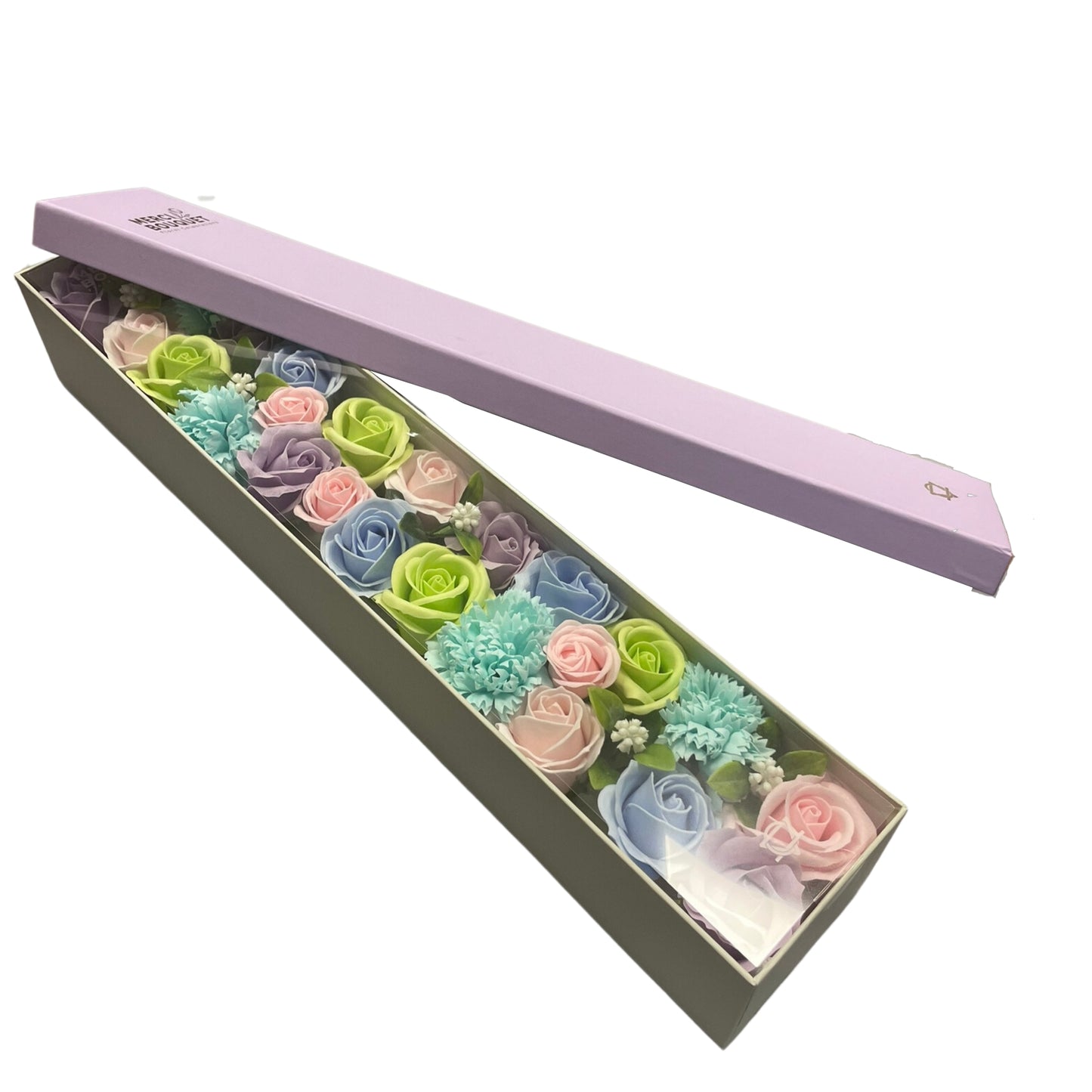 Baby Blessings Soap Flowers - Blues in Extra Long Box