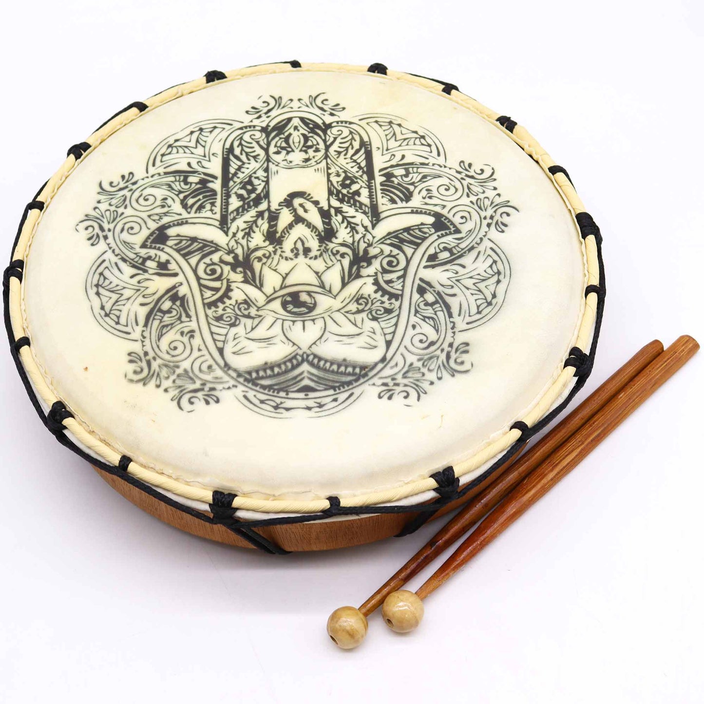 Shamanic Drum with Sticks - Hamsa - 30 cm
