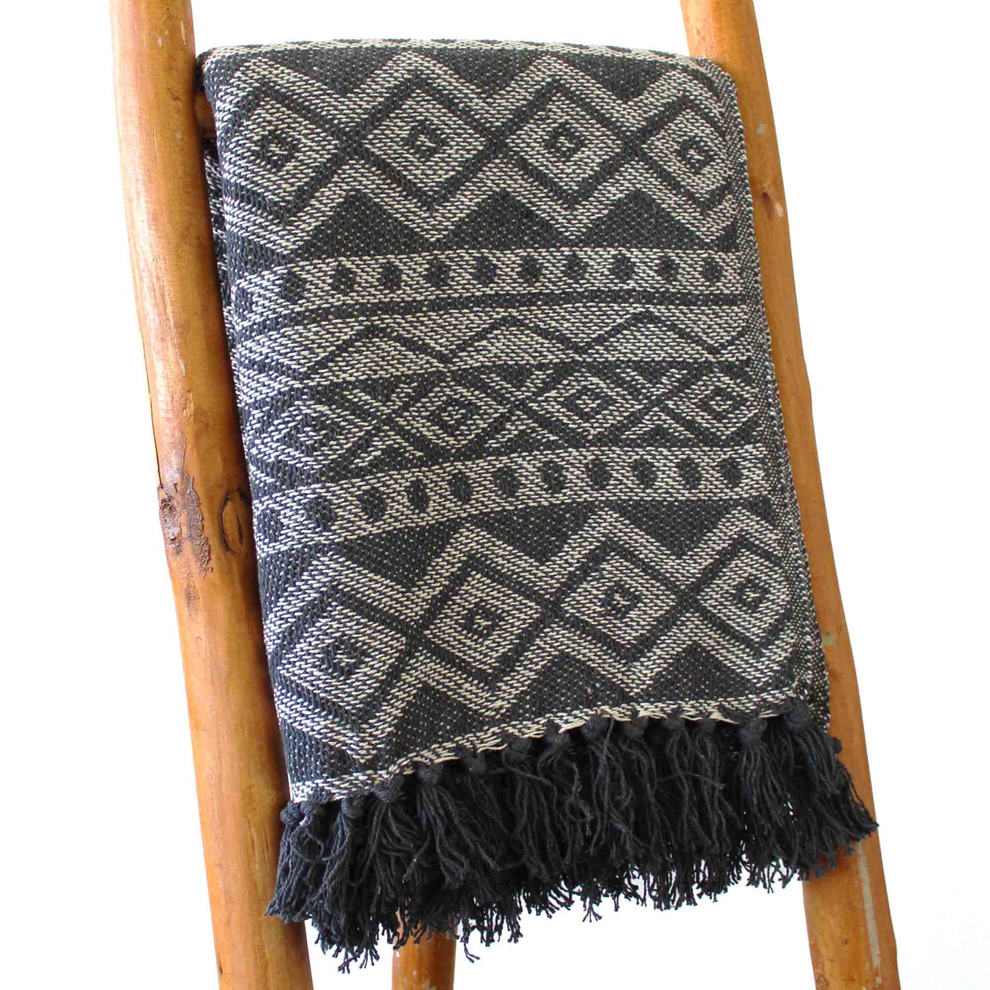 Boho Comfort Throw - 140 x 200 cm - Grey Geometric