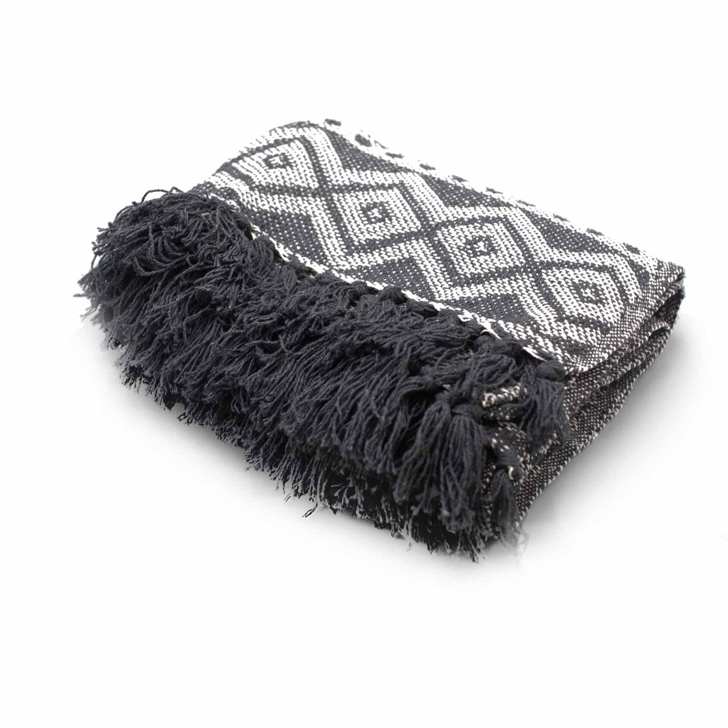 Boho Comfort Throw - 140 x 200 cm - Grey Geometric