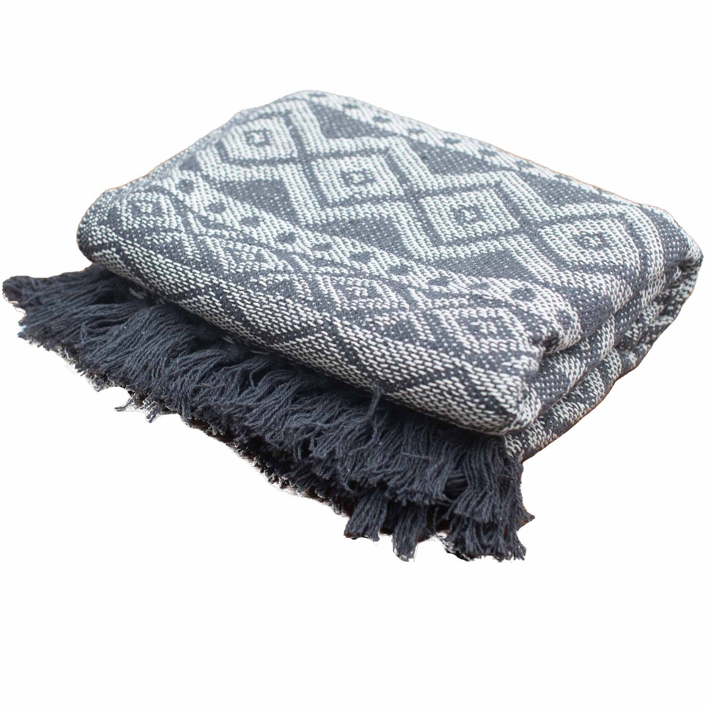 Boho Comfort Throw - 140 x 200 cm - Grey Geometric
