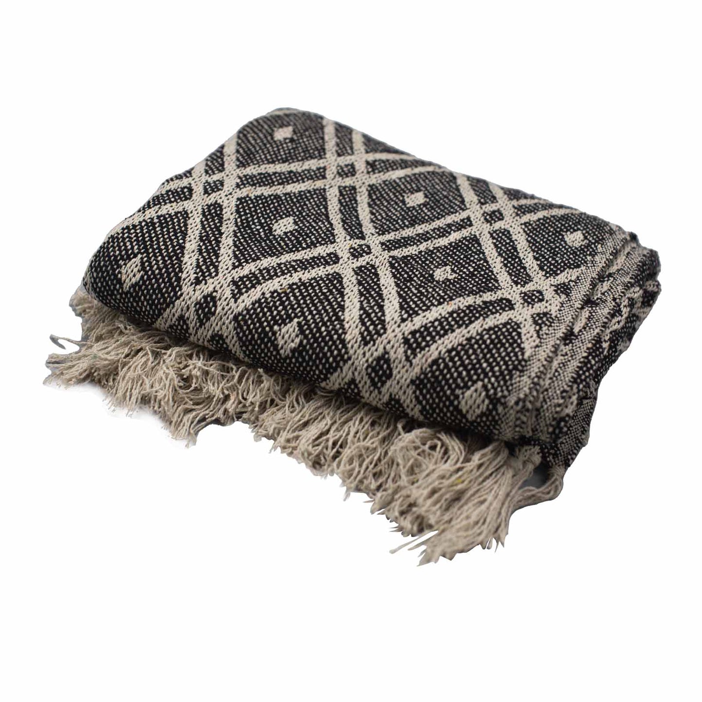 Boho Comfort Throw - 140 x 200 cm - Black & Beige Regency