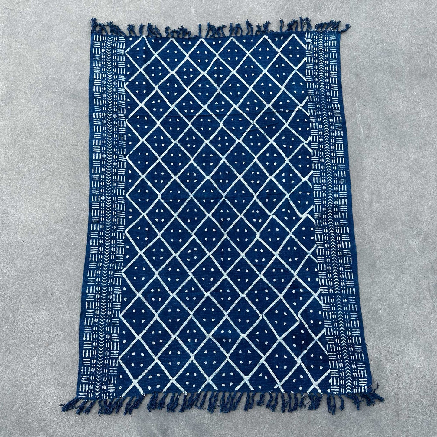 Handmade Indigo Throw - 170 x 120 cm - Midnight Heerak