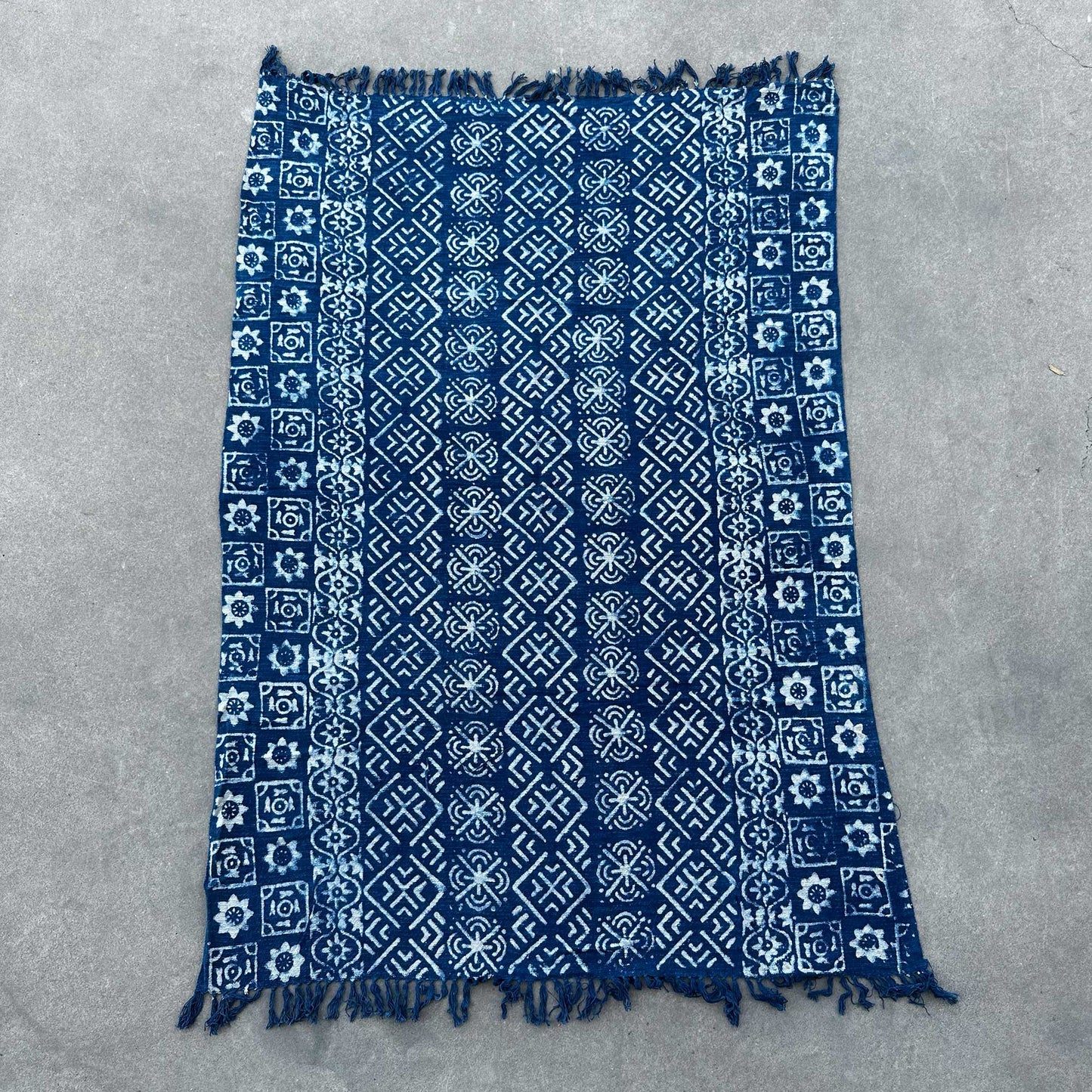 Handmade Indigo Throw - 170 x 120 cm - Desi Stripes
