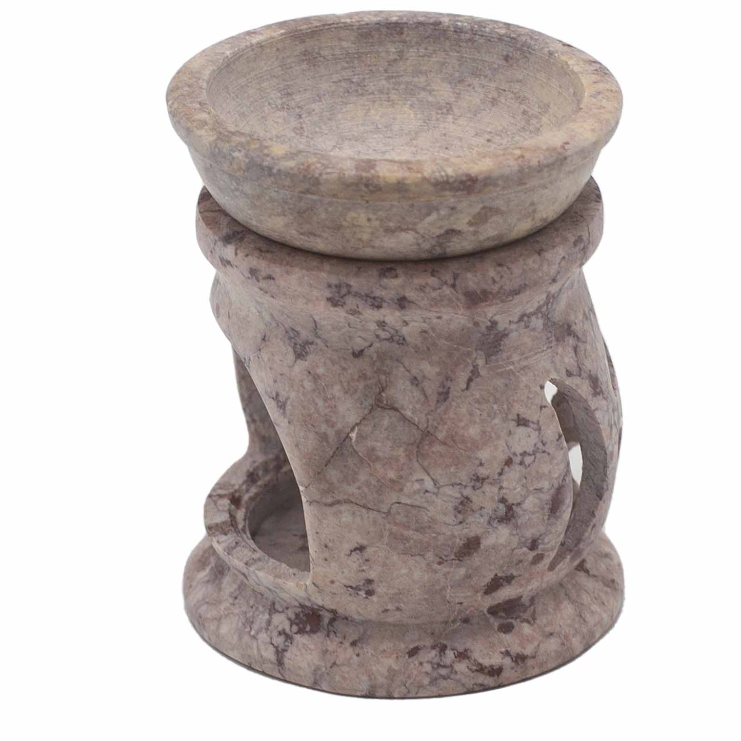 Soapstone Oil Burner - Three Moon Pentagon - Small - 8 cm
