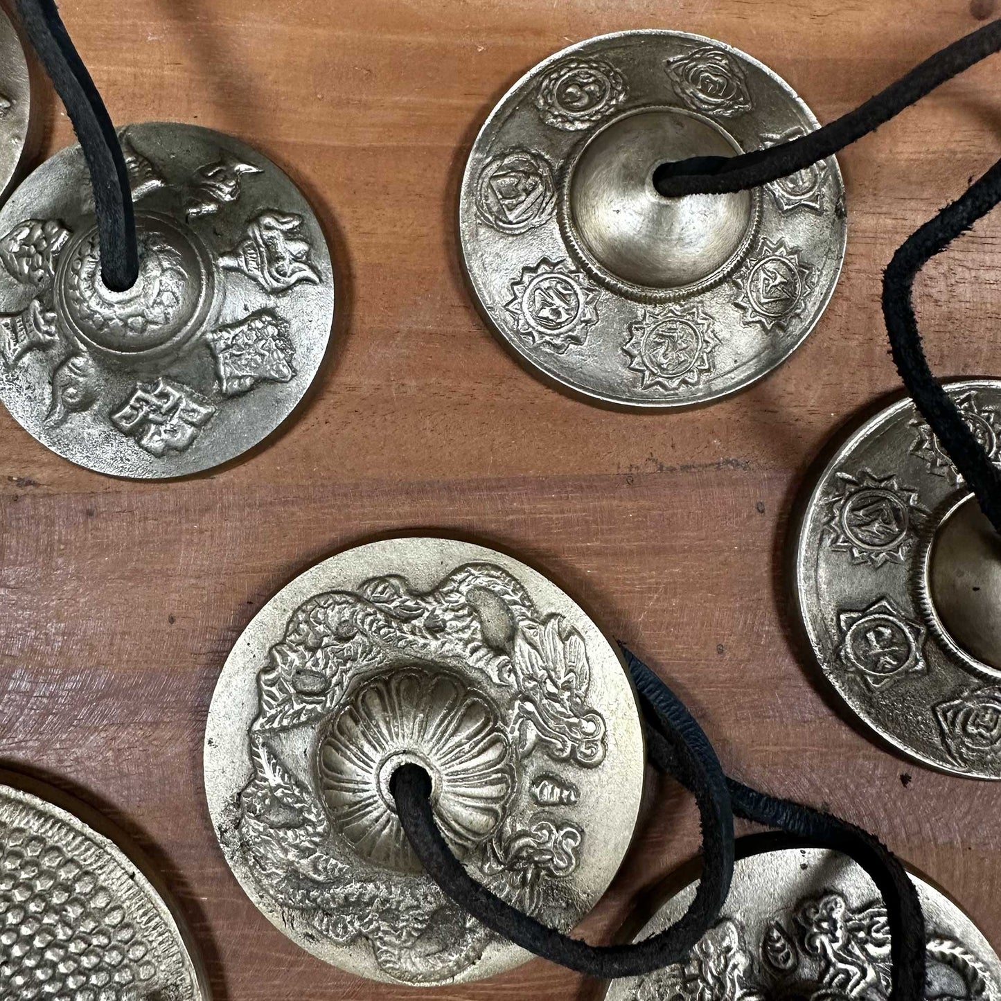 Tibetan Tingsha Cymbals - Lucky Symbols - 6 cm