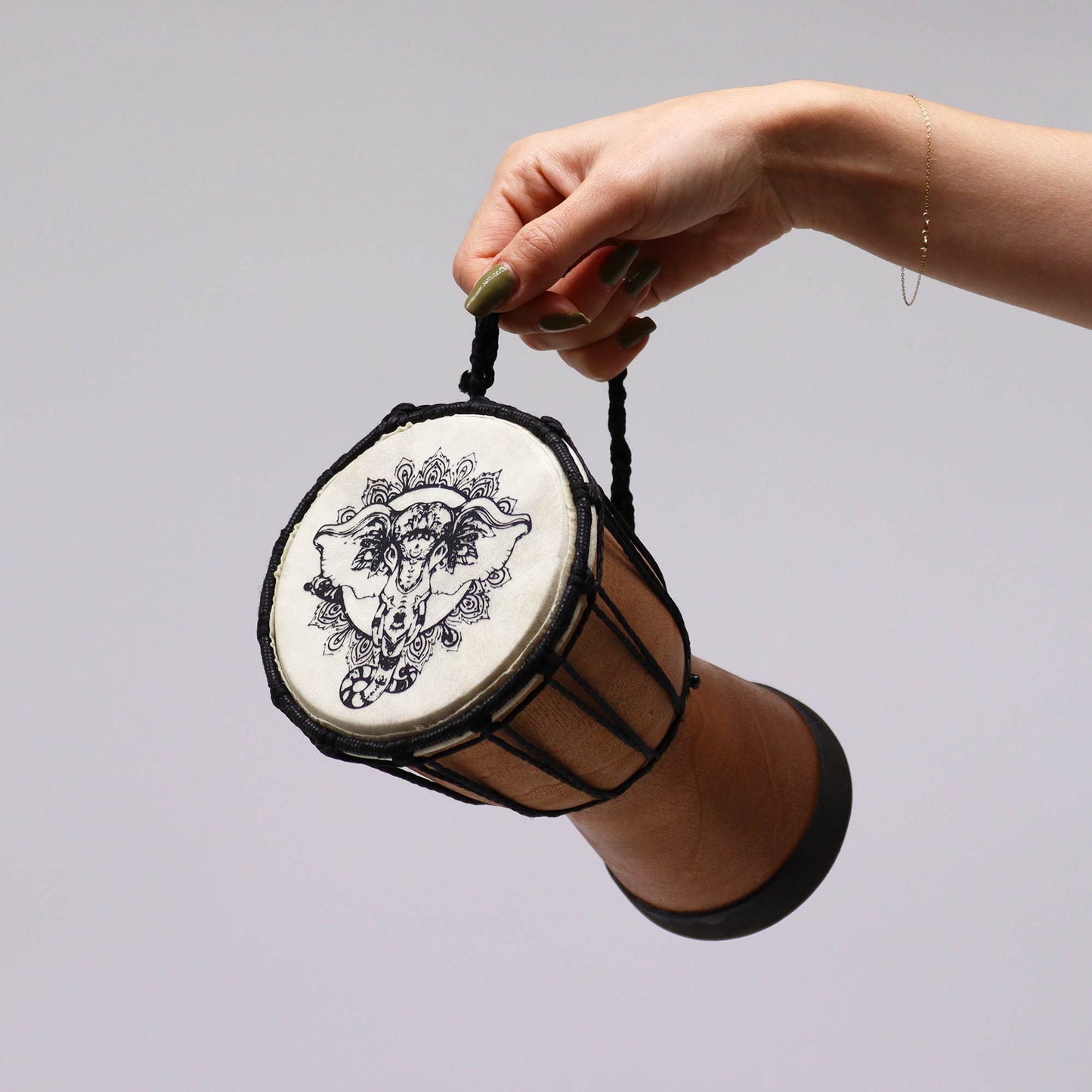 Wide Top Djembe Drum - Elephant - 20 cm