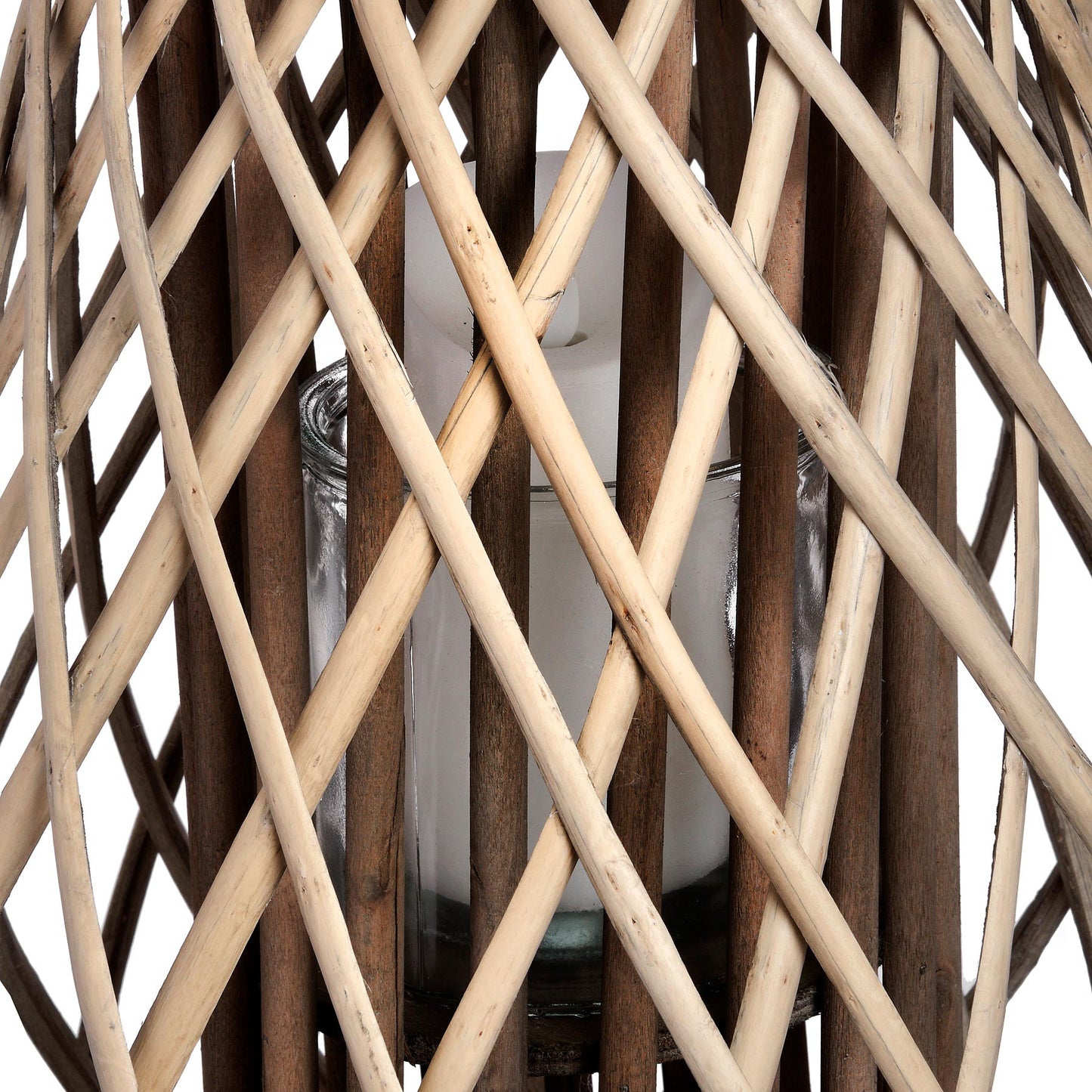 Wicker Bulbous Lantern - Large