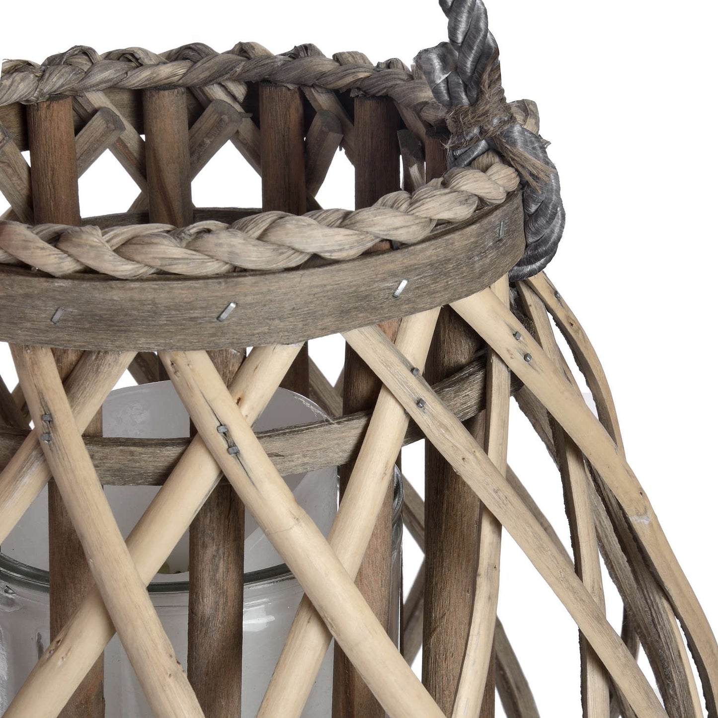 Wicker Bulbous Lantern - Small