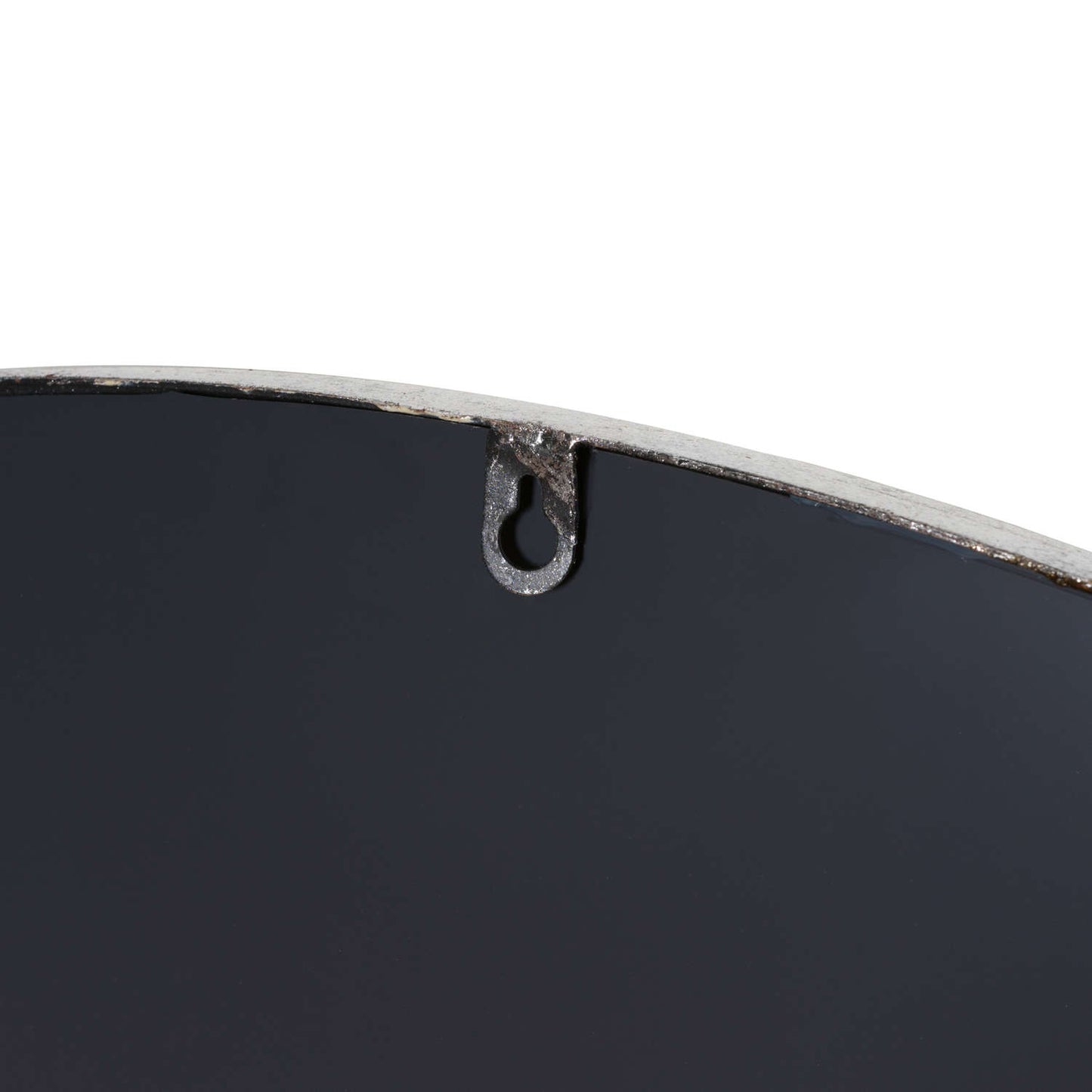 Silver Foil Circular Metal Wall Mirror - Large