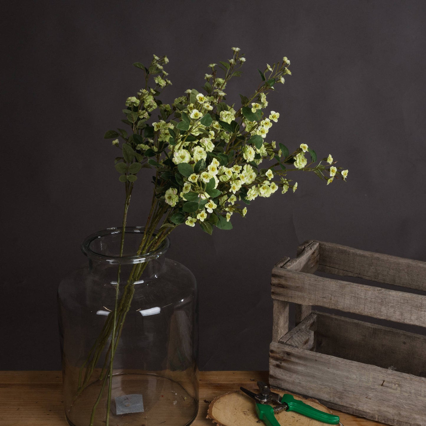 Green Wild Meadow Rose Spray