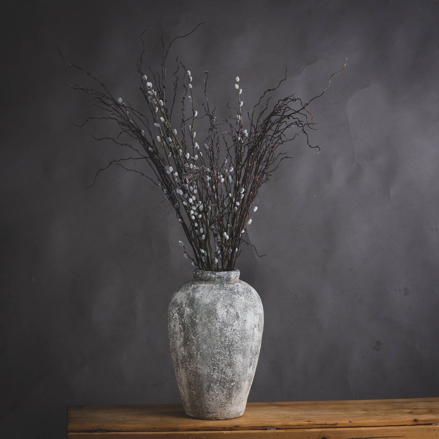 Aged Stone Ceramic Vase - Tall