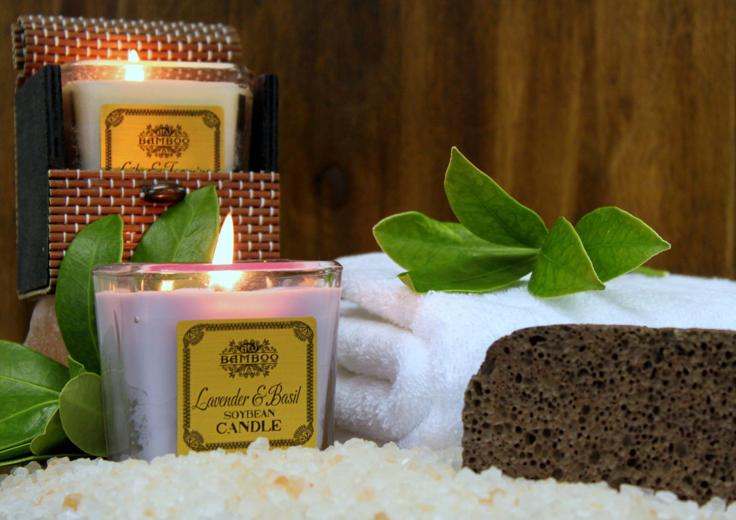 Soybean Wax Scented Candle in Chunky Jar - Lavender & Basil