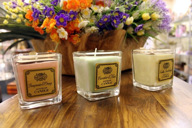 Soybean Wax Scented Candle in Chunky Jar - Pomegranate & Orange