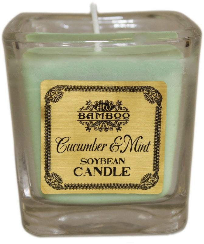 Soybean Wax Scented Candle in Chunky Jar - Cucumber & Mint
