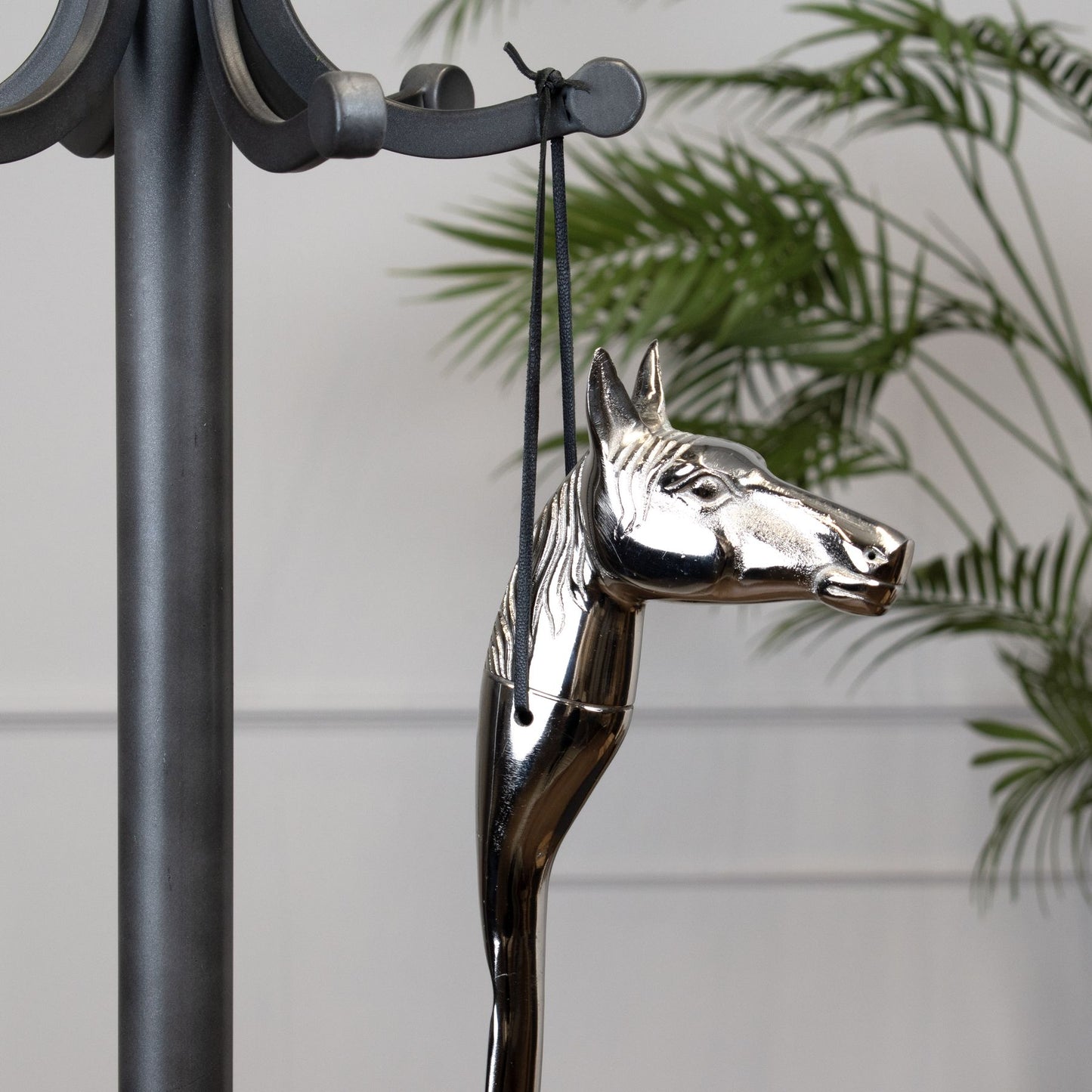 Silver Nickel Detail Shoe Horn - Horse Head