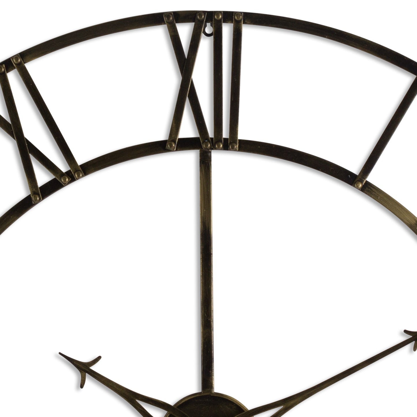 Antique Brass Skeleton Clock - Large