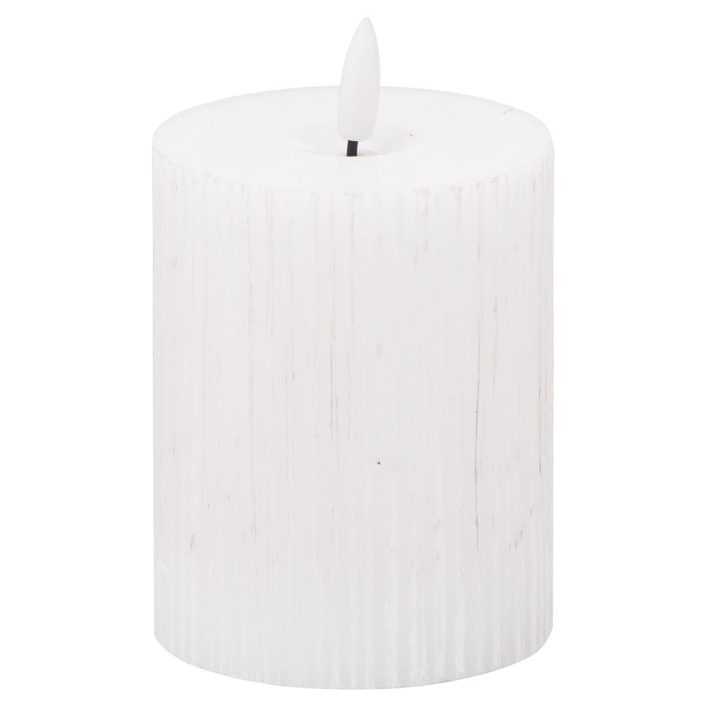 Luxe Collection Natural Glow Textured Ribbed LED Candle - 3 x 4 inch