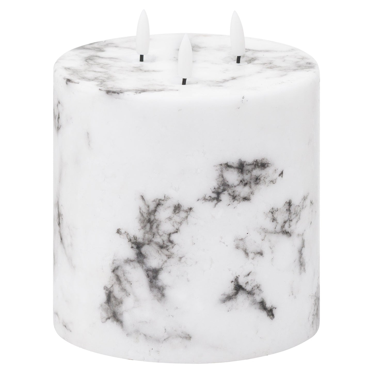 Luxe Collection Natural Glow Marble Effect LED Candle - 6 x 6 inch