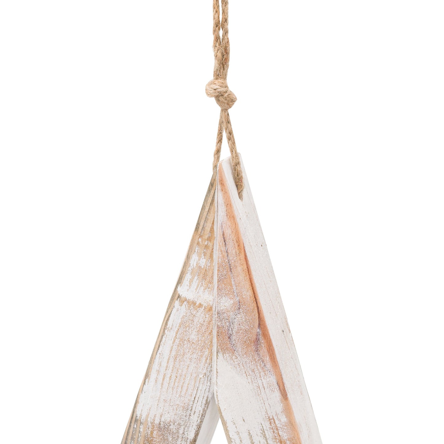 Antique White Wooden Sparkle Star - Large