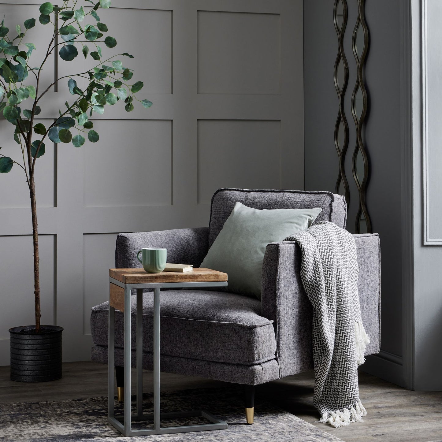 Hampton Grey Arm Chair - Large