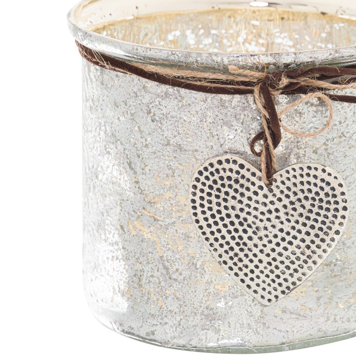 Murcury Hammered Heart Candle Holder - Medium