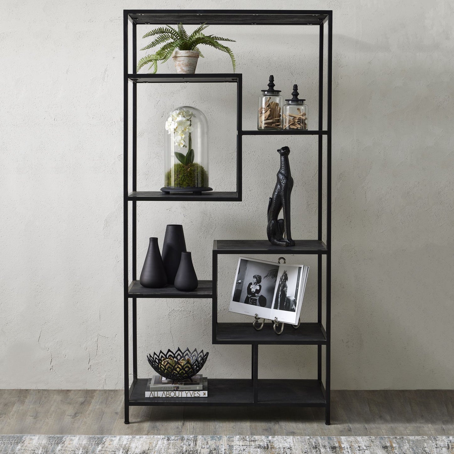 Black Multi Shelf Unit - Large