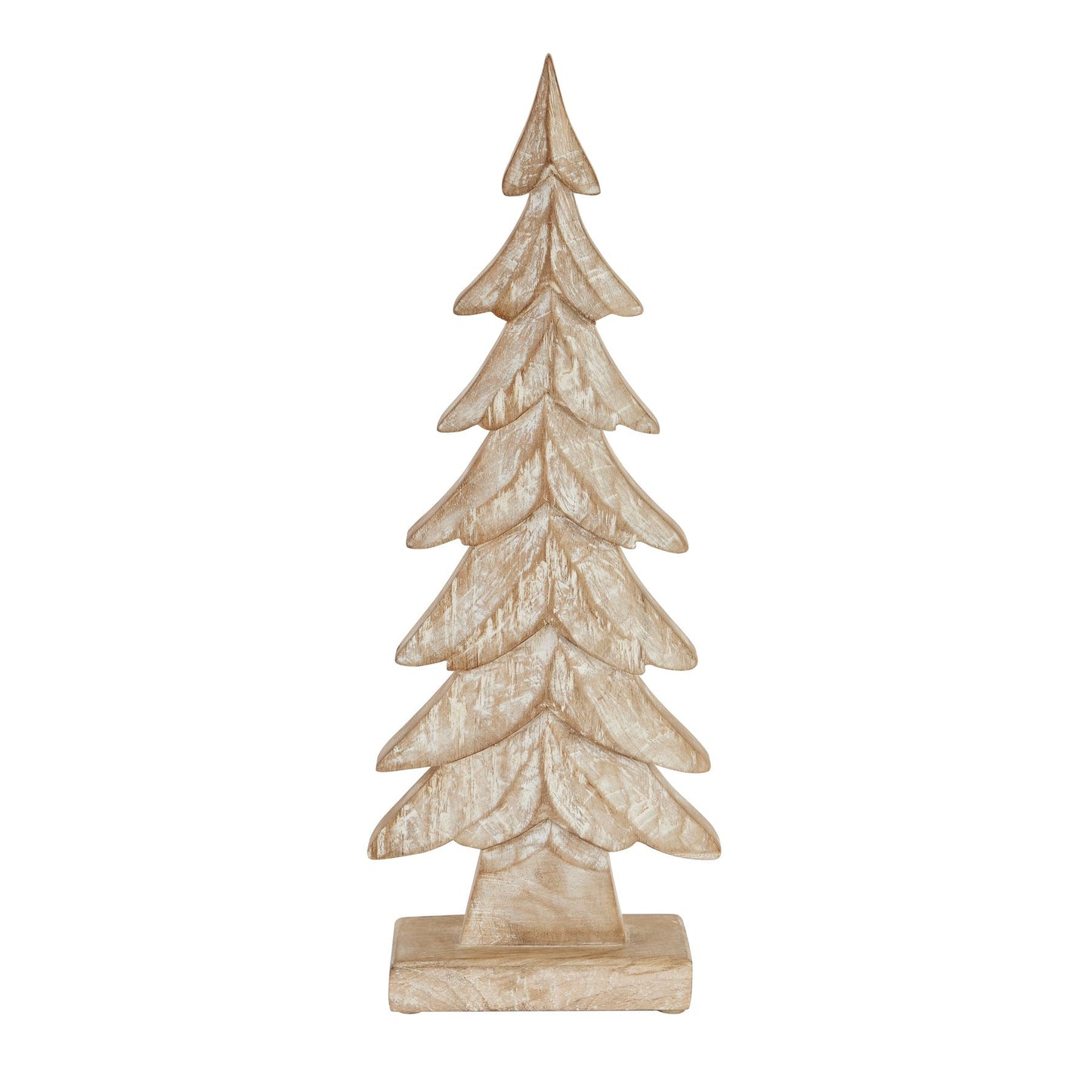 Carved Wood Christmas Tree - Large