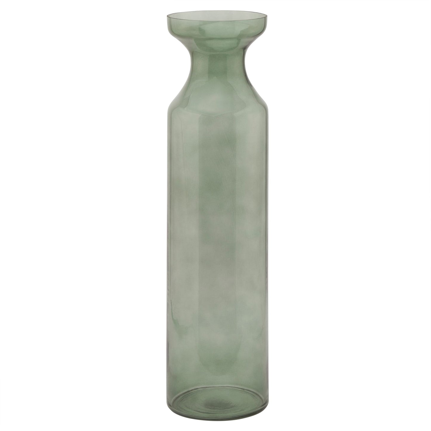 Smoked Sage Glass Fluted Vase - Tall